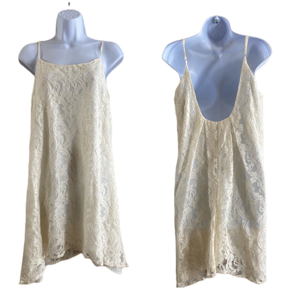 NEW! Cream lace cami swing dress M